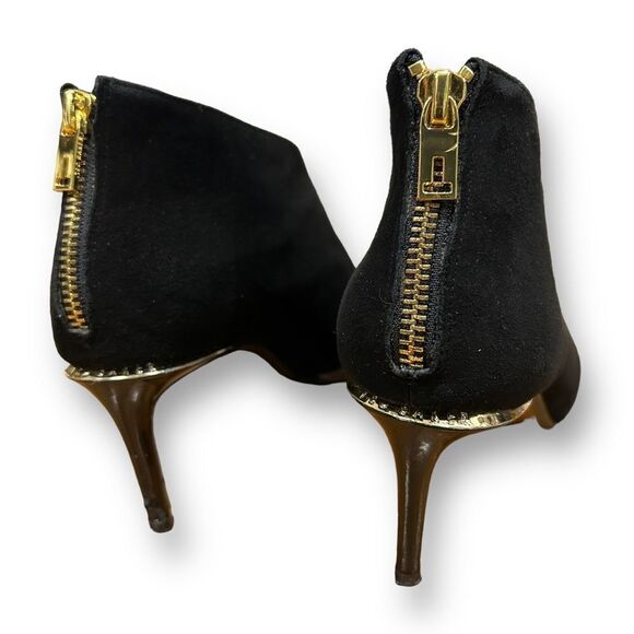 Ted Baker Hainns Suede Leather and Gold Heeled Pointed Toe Ankle Shoe Boots - Picture 8 of 16